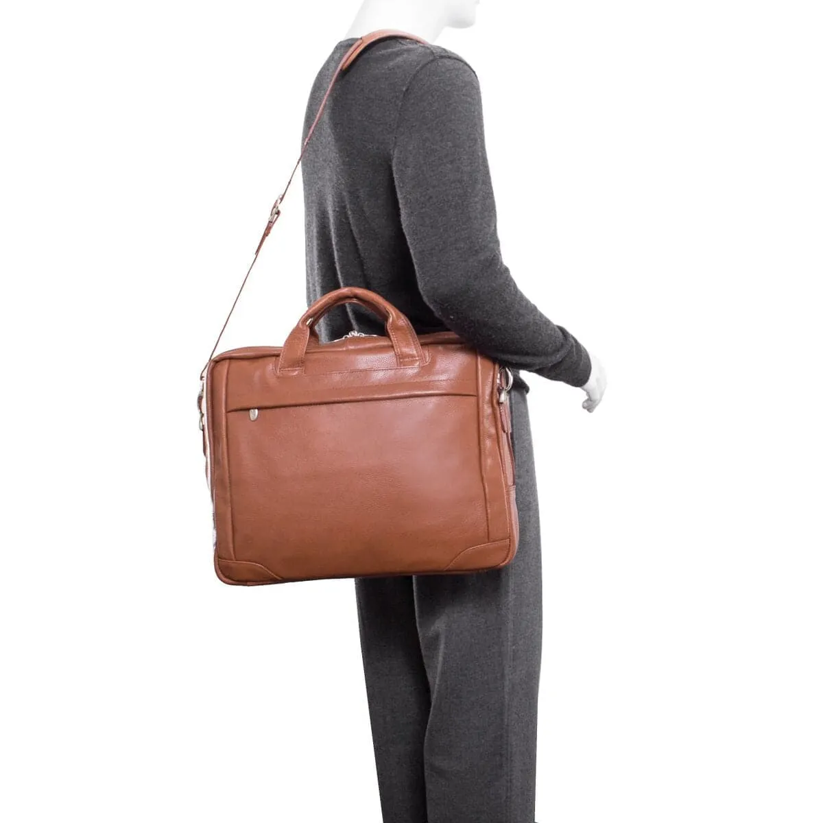 McKlein USA Bridgeport 15.6" Leather Large Laptop Briefcase