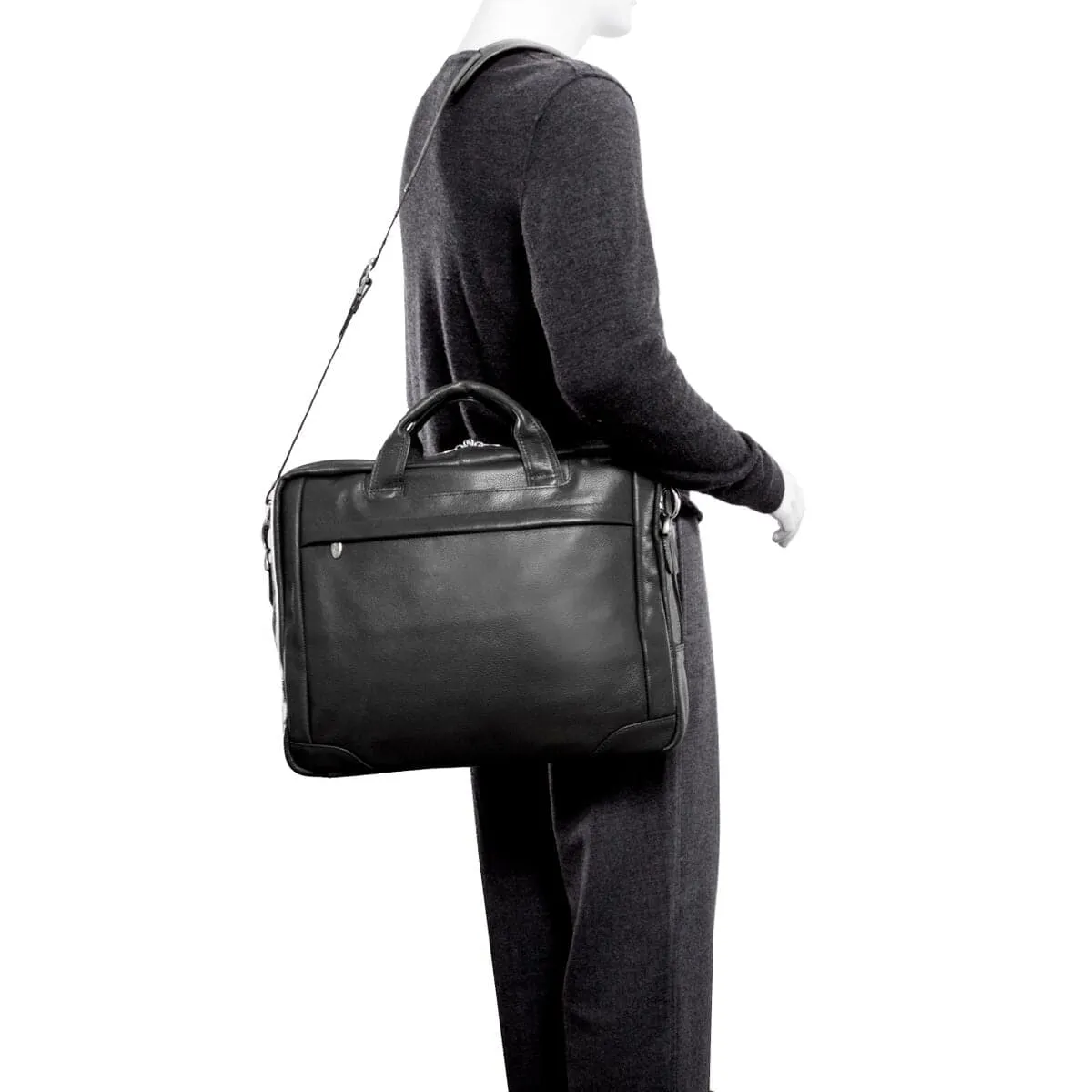 McKlein USA Bridgeport 15.6" Leather Large Laptop Briefcase