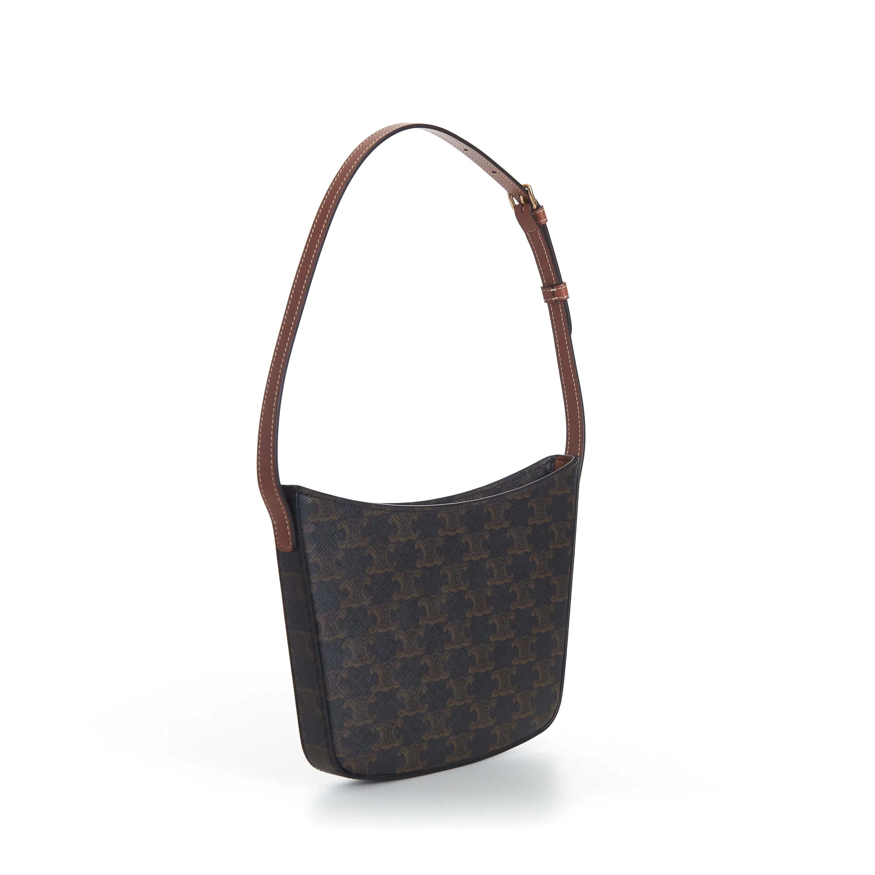 Medium Croque Bag - Tan Triomphe Monogram Canvas & Calfskin