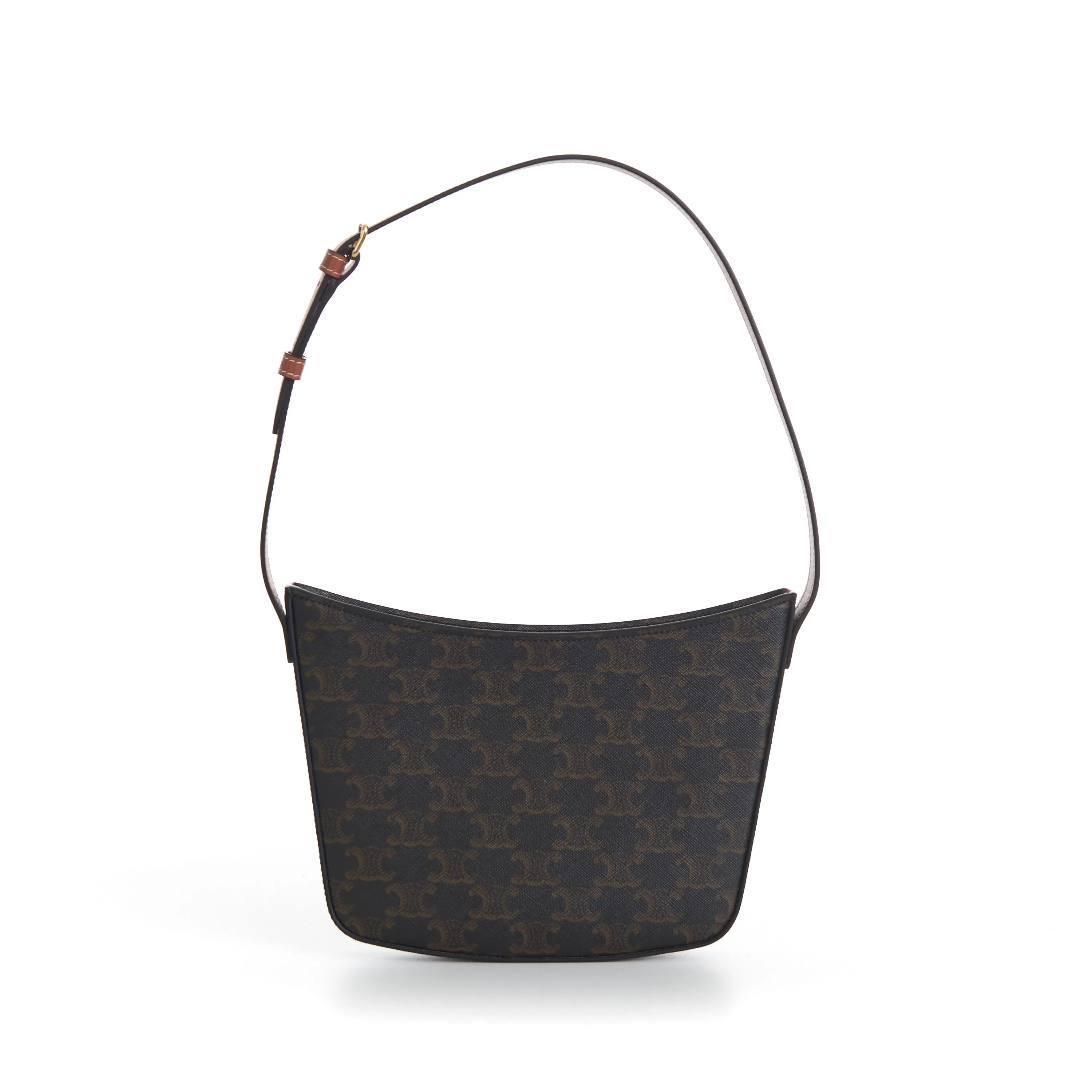 Medium Croque Bag - Tan Triomphe Monogram Canvas & Calfskin
