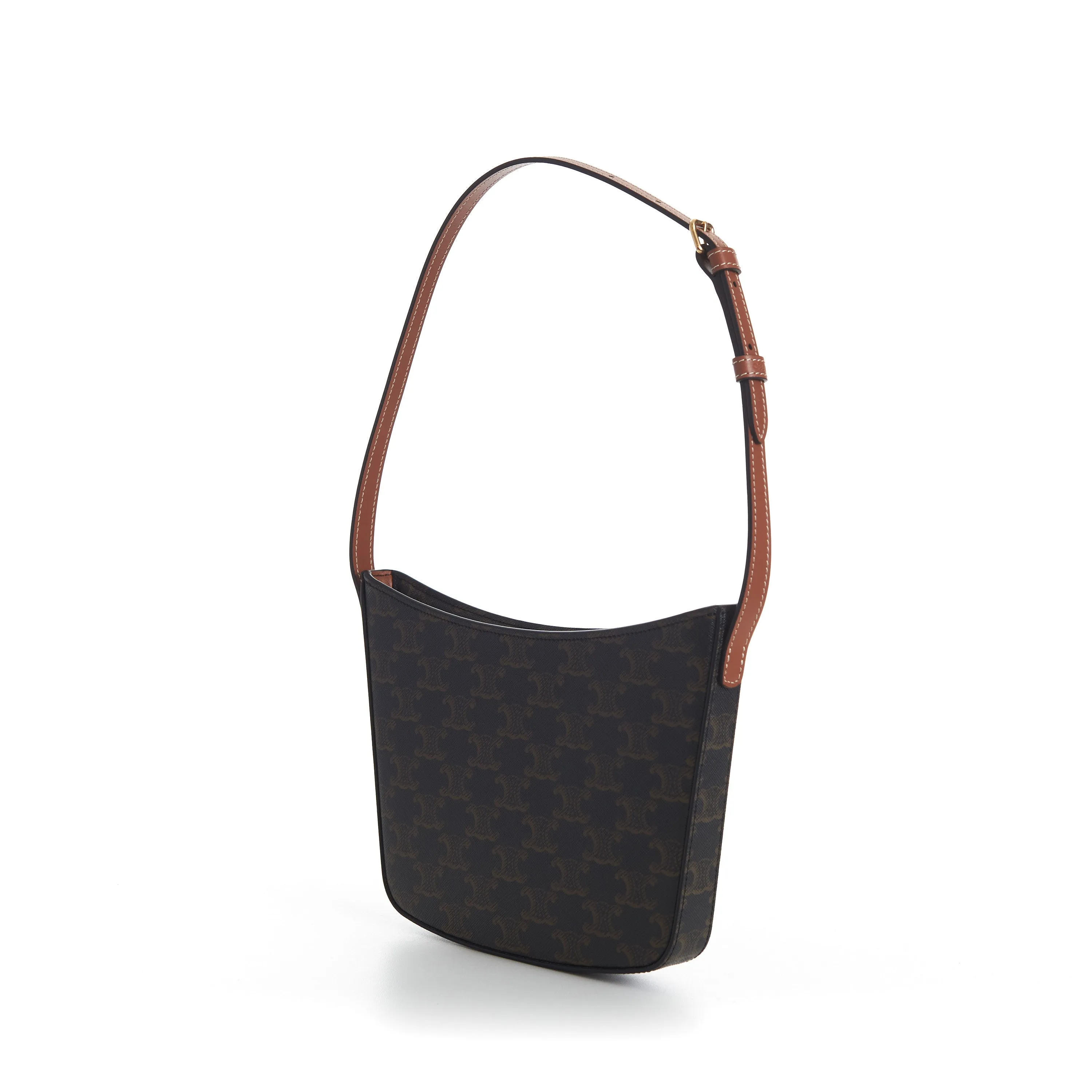 Medium Croque Bag - Tan Triomphe Monogram Canvas & Calfskin