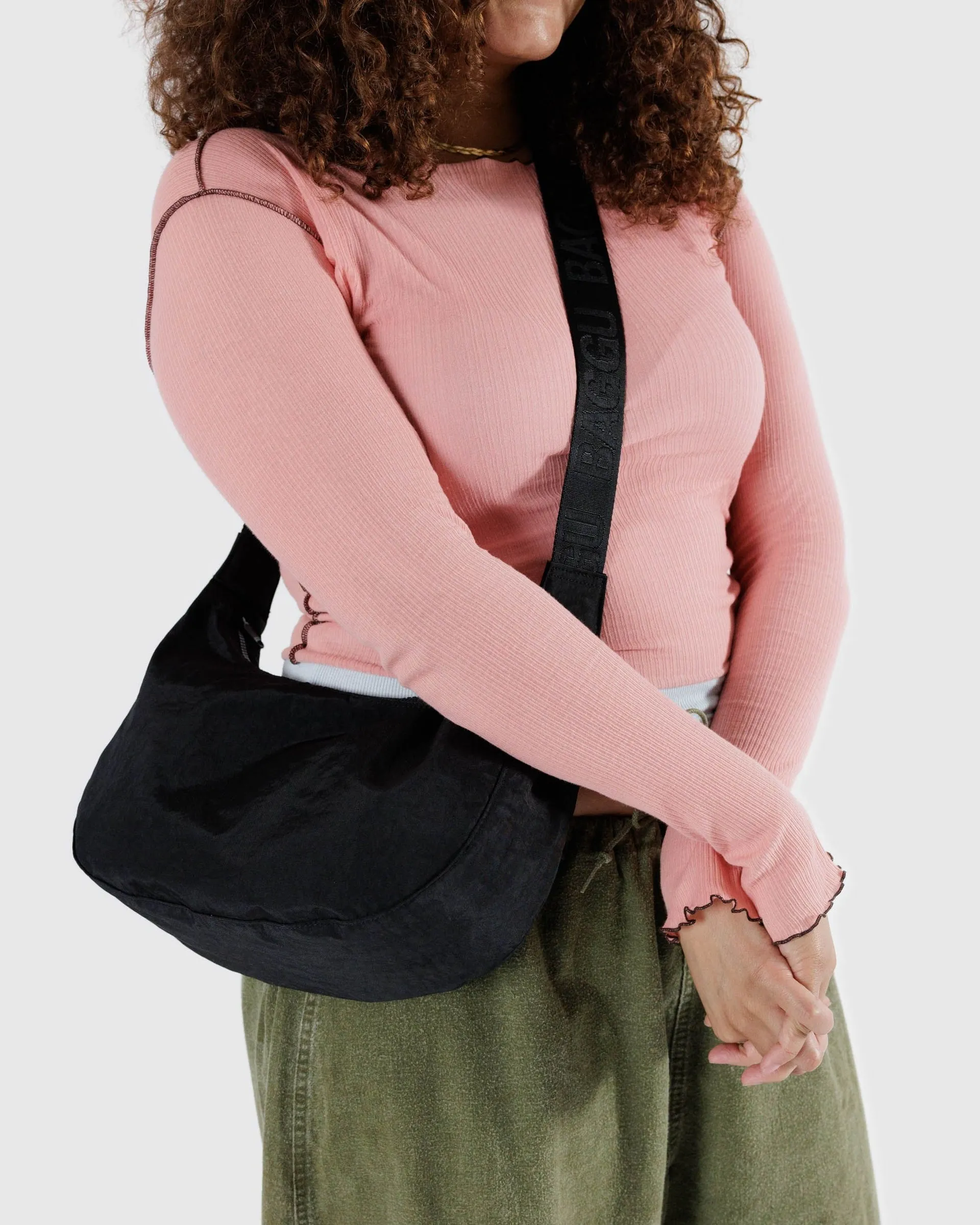 Medium Nylon Crescent Bag 47"Strap