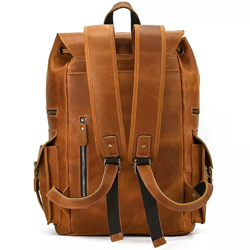 Men Backpack Luxury Cow Skin Leather