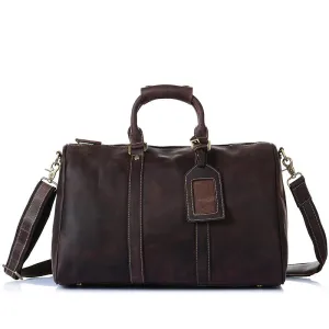 Mens Duffle Bags Top Grain Leather Travel Bag Business Travel Luggage Bag