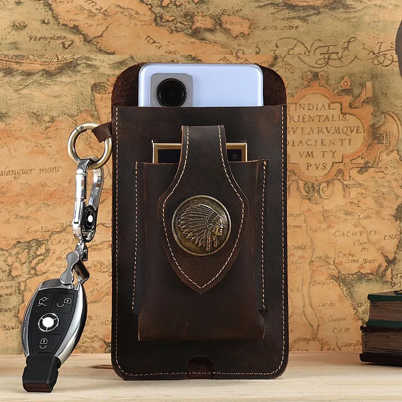 Men's Multifunctional Genuine Leather Outdoor Waist Belt Bags