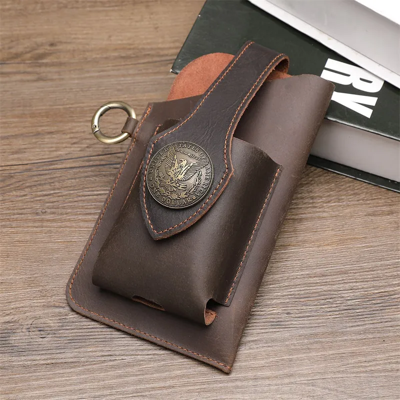 Men's Multifunctional Genuine Leather Outdoor Waist Belt Bags