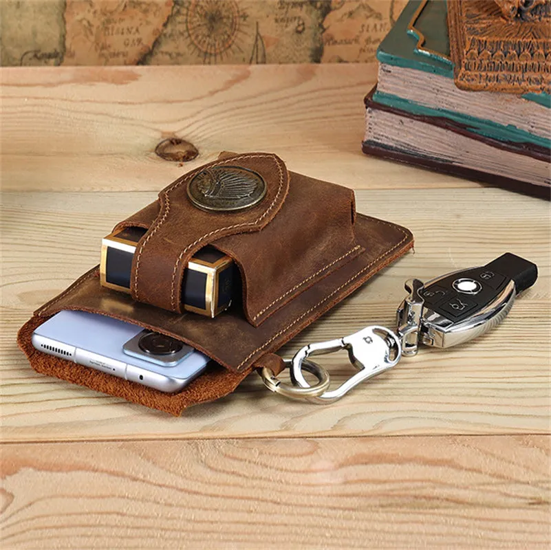 Men's Multifunctional Genuine Leather Outdoor Waist Belt Bags