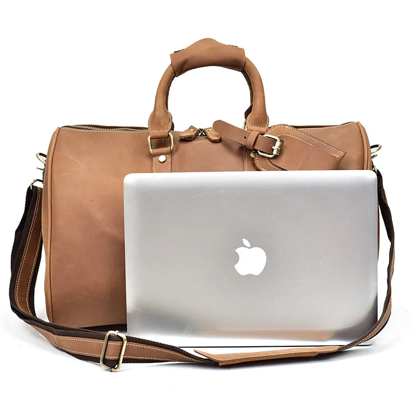 Men's Vintage Crazy Horse Leather Travel Bag