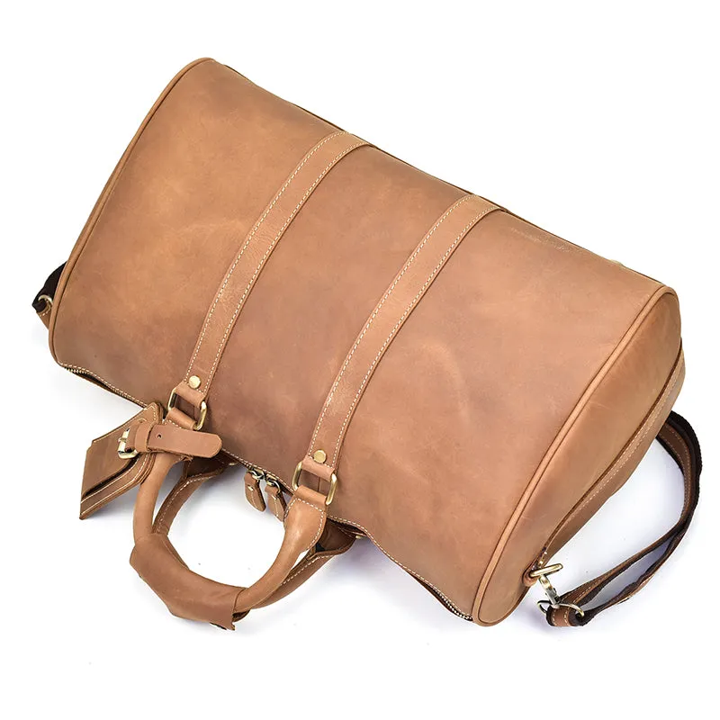 Men's Vintage Crazy Horse Leather Travel Bag