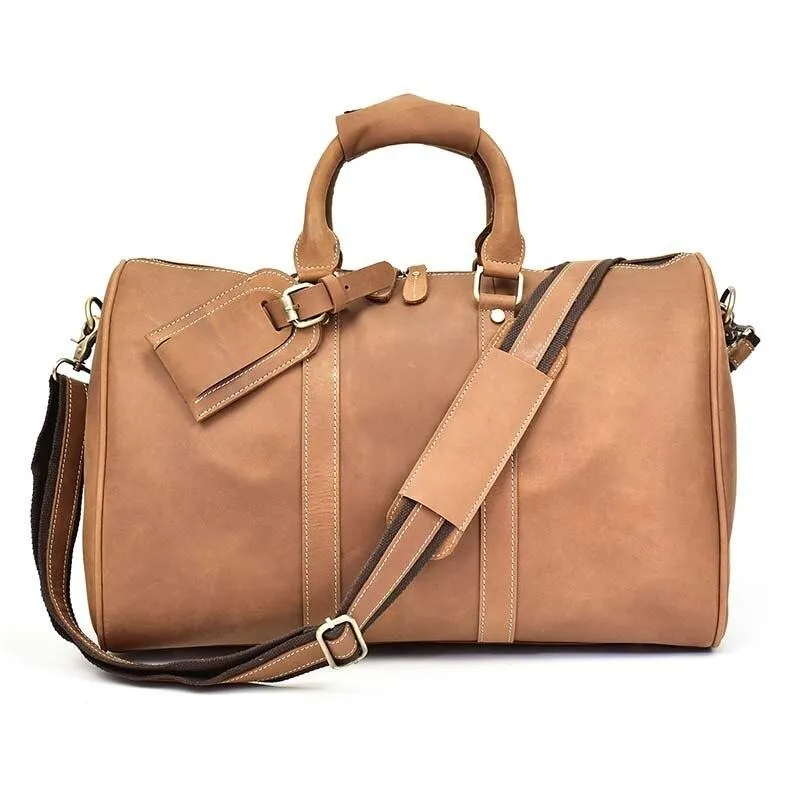 Men's Vintage Crazy Horse Leather Travel Bag