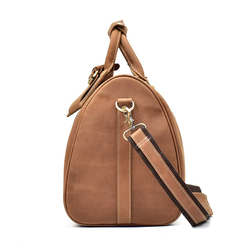 Men's Vintage Crazy Horse Leather Travel Bag