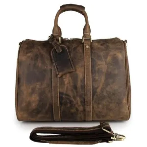 Men's Vintage Crazy Horse Leather Travel Bag