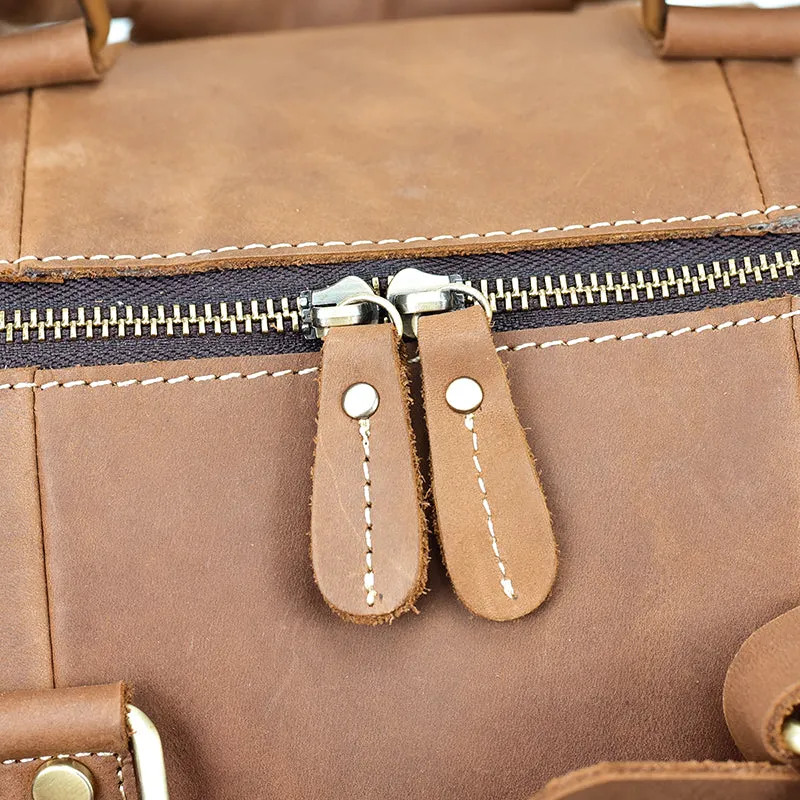 Men's Vintage Crazy Horse Leather Travel Bag