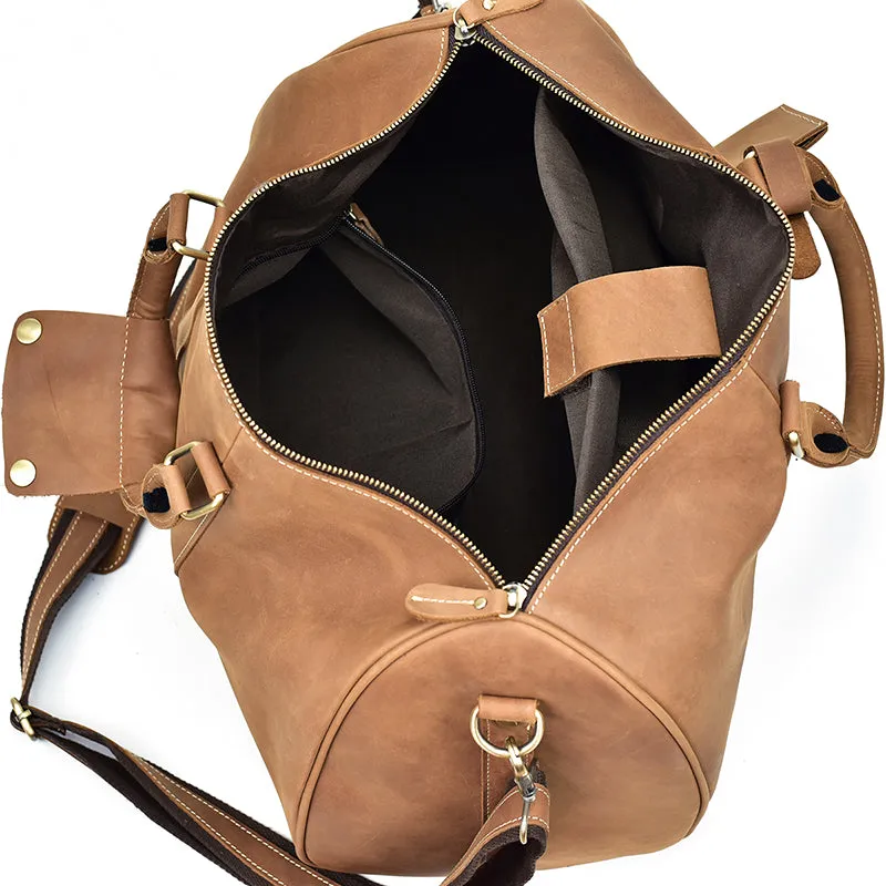 Men's Vintage Crazy Horse Leather Travel Bag