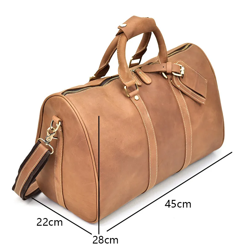 Men's Vintage Crazy Horse Leather Travel Bag
