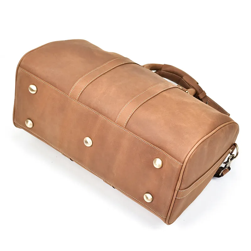 Men's Vintage Crazy Horse Leather Travel Bag