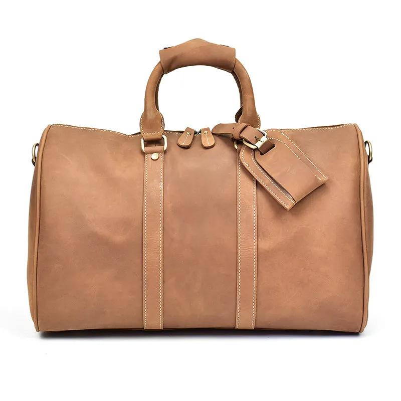 Men's Vintage Crazy Horse Leather Travel Bag