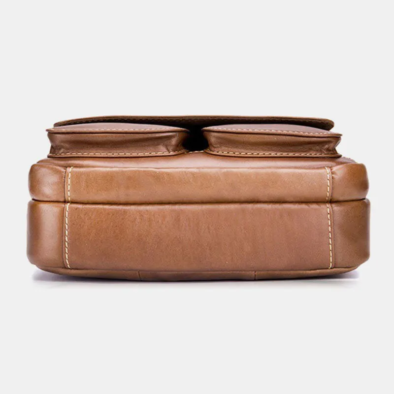 Messenger Bag For Men Leather Large Capacity Anti-theft Vintage Chest Bag