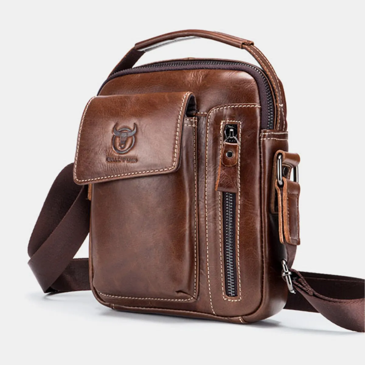 Messenger Bag For Men Vintage Mini Shoulder Bag Leather Business Bag