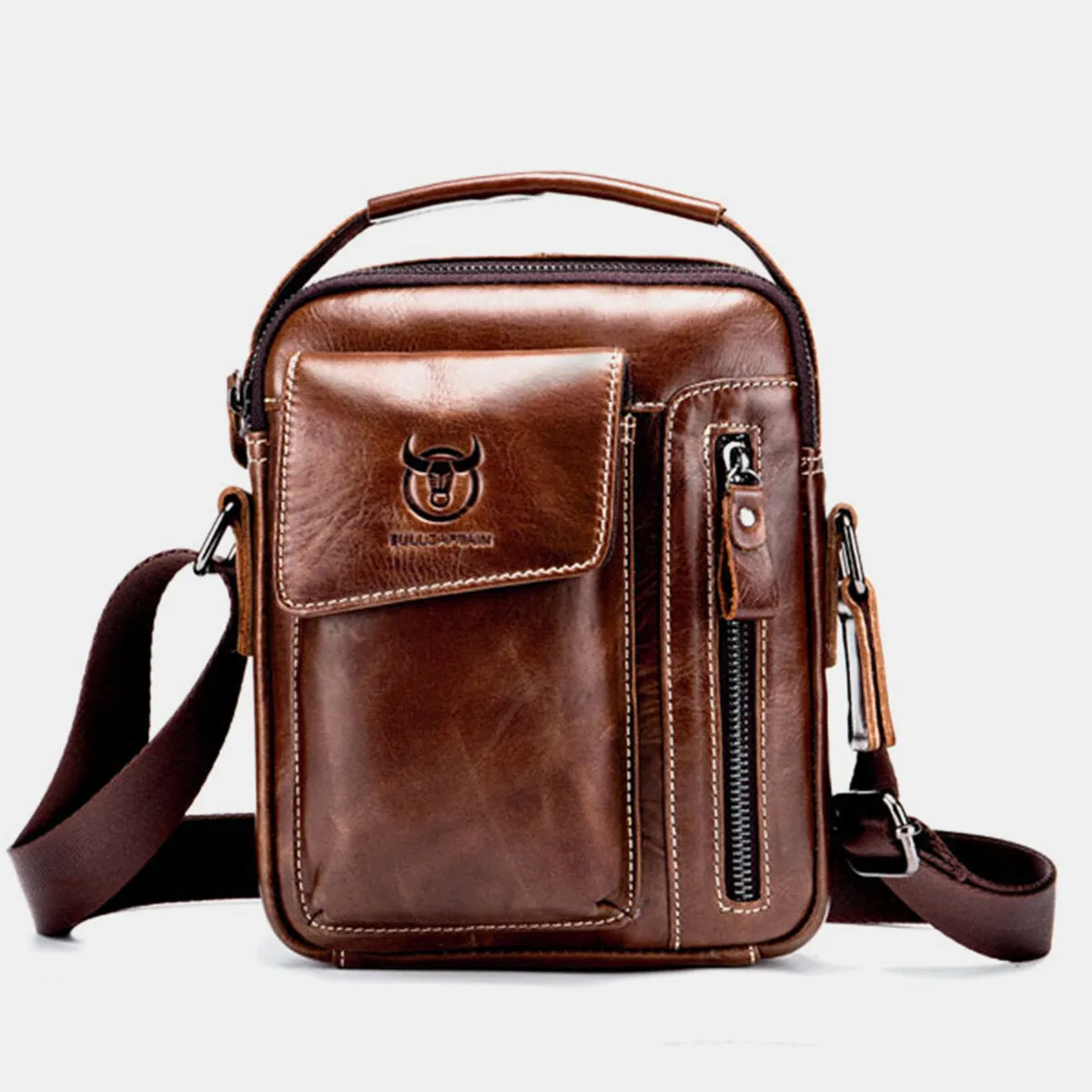 Messenger Bag For Men Vintage Mini Shoulder Bag Leather Business Bag