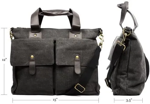 Military Canvas Laptop Notebook Ultrabook Tablet Case Shoulder Messenger Carrying Bag