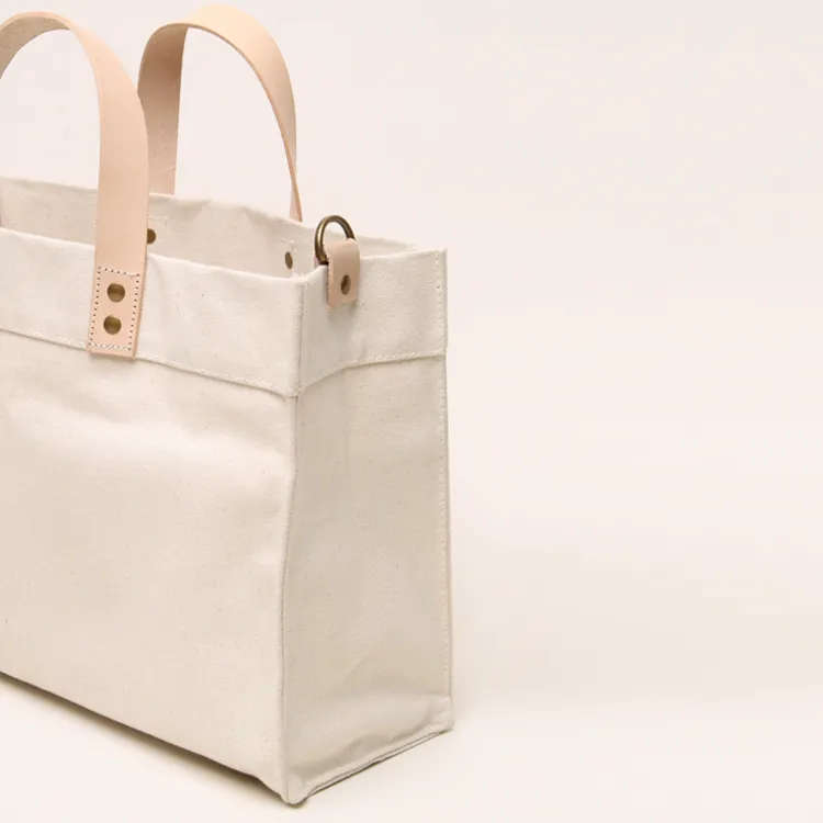Mini Canvas Leather Handles Tote Bag