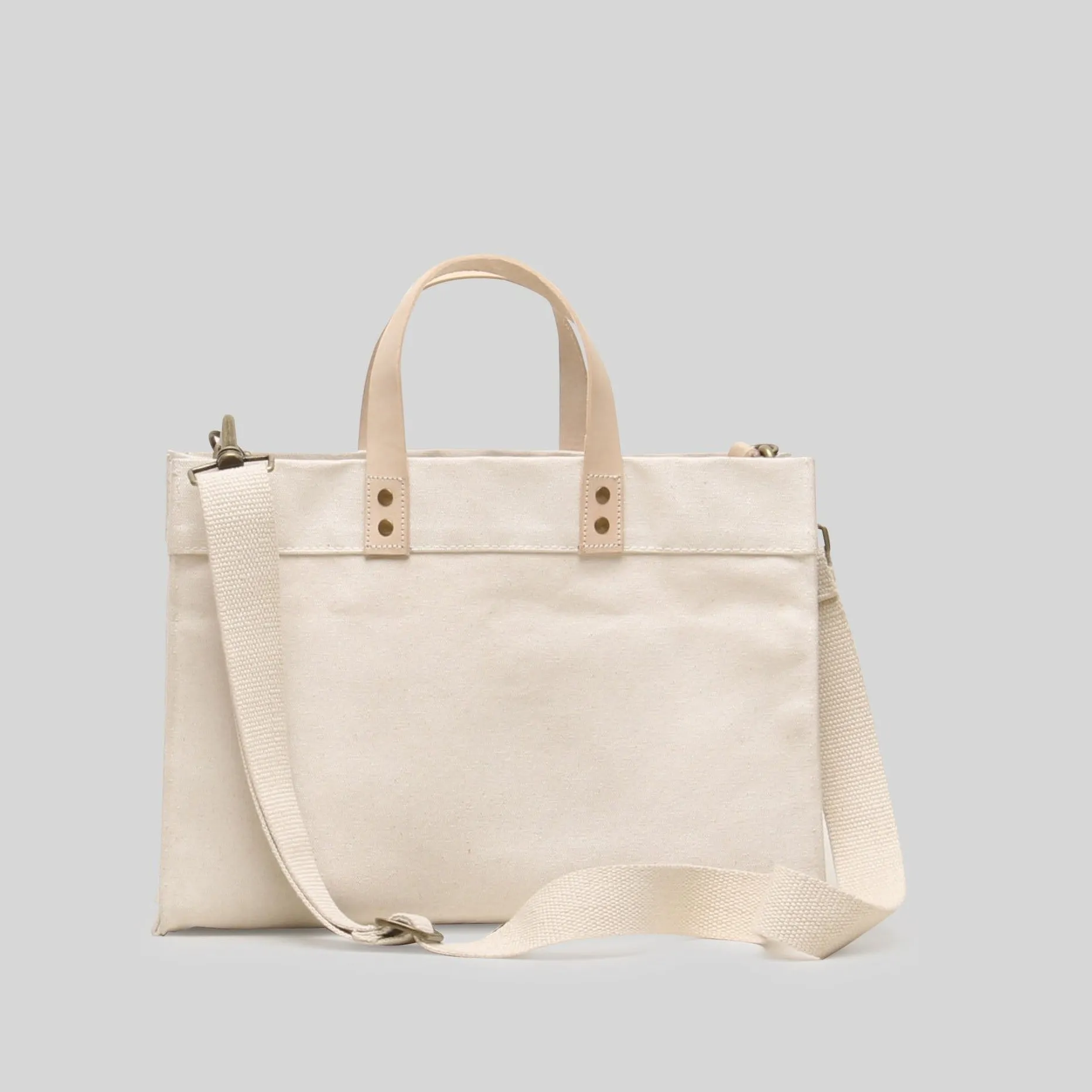 Mini Canvas Leather Handles Tote Bag