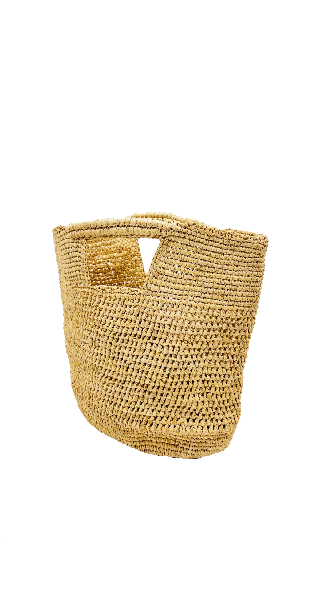 Mini ConCon Crochet Petite Straw Basket: Blush