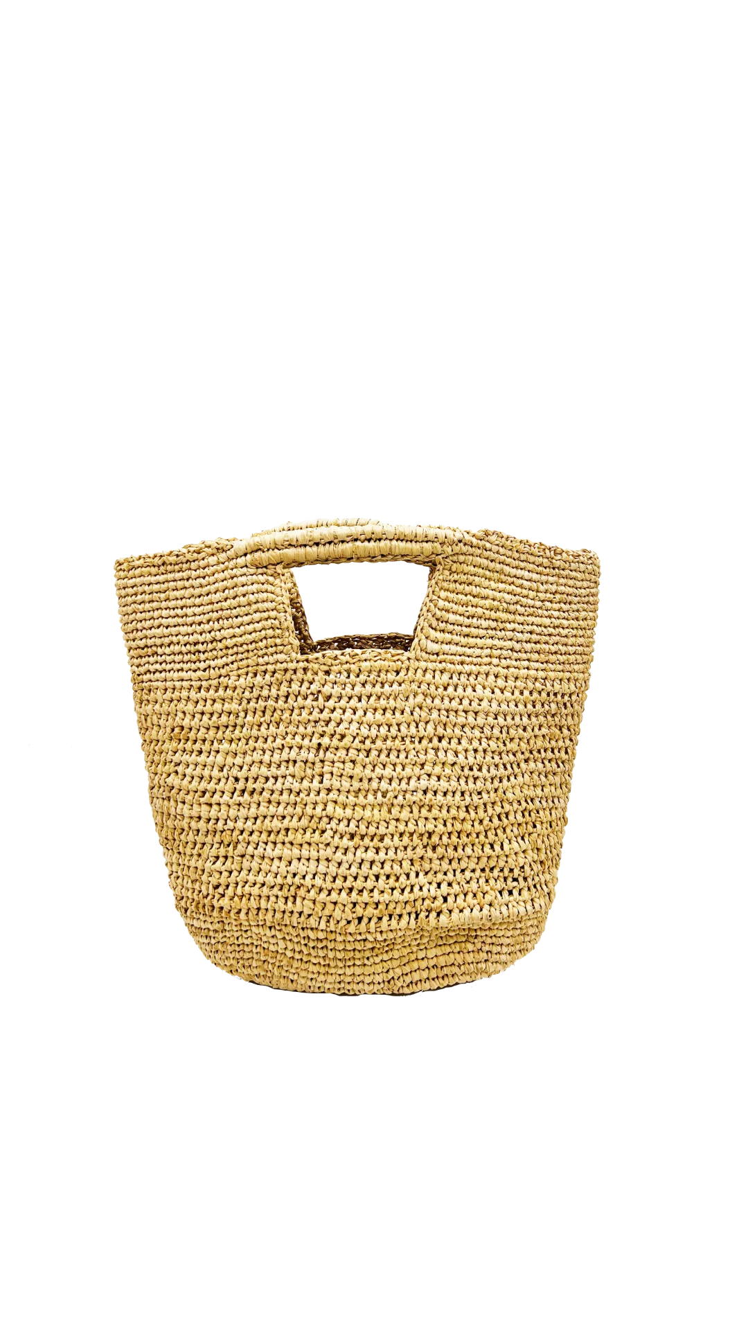 Mini ConCon Crochet Petite Straw Basket: Blush