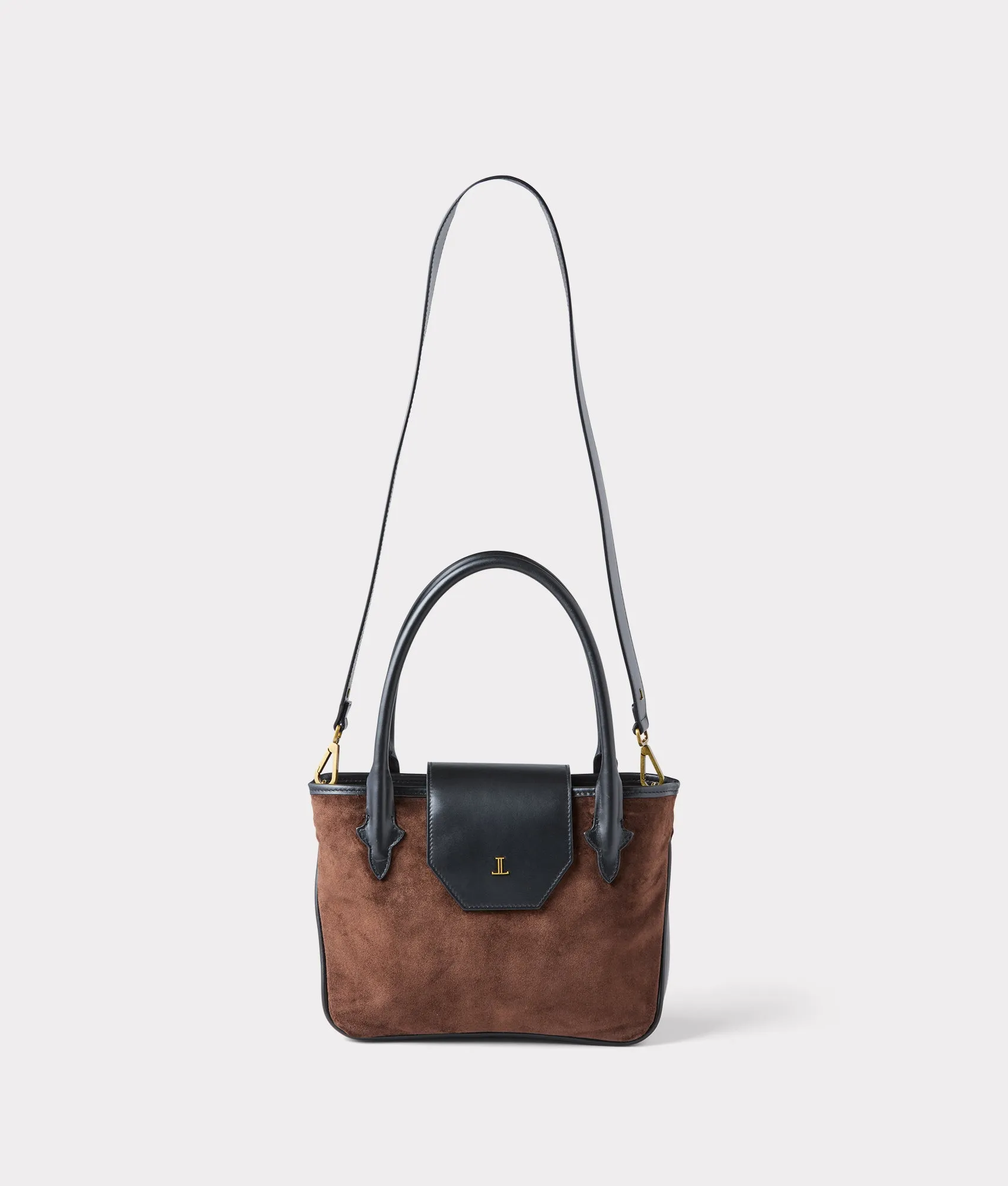Mini Roma Suede Tote :: Brown