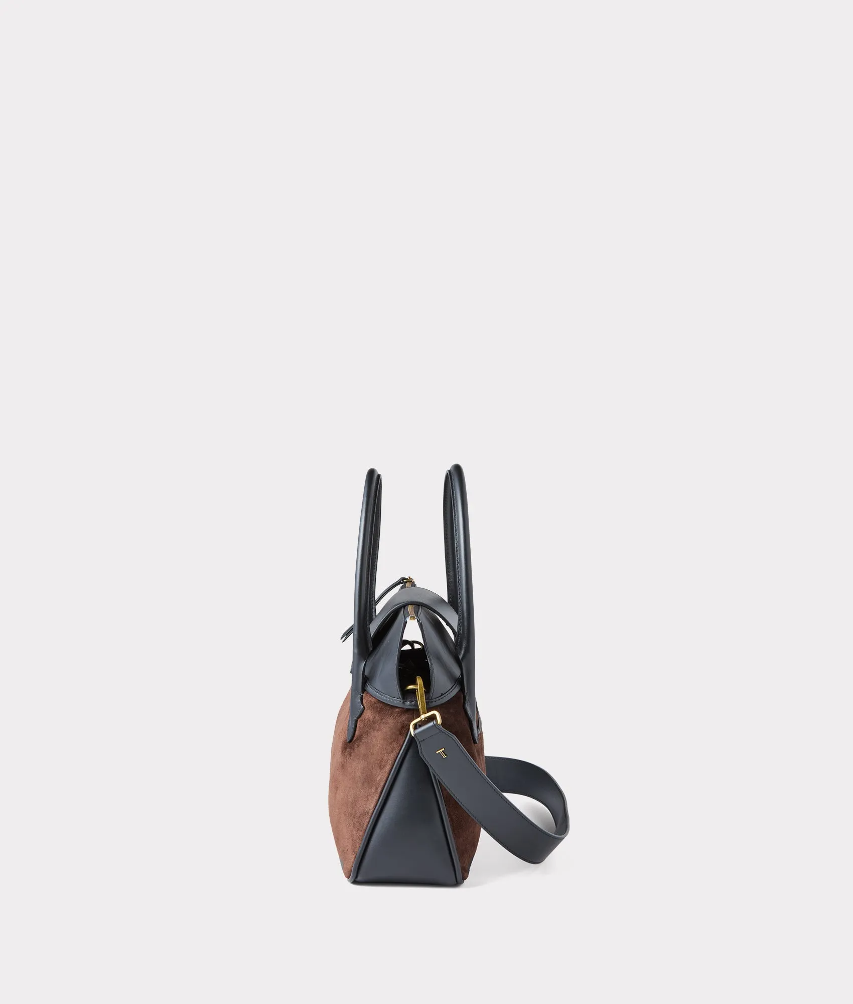 Mini Roma Suede Tote :: Brown