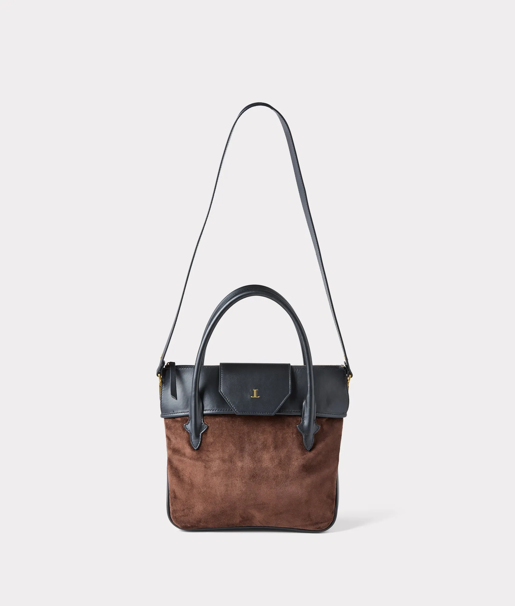 Mini Roma Suede Tote :: Brown