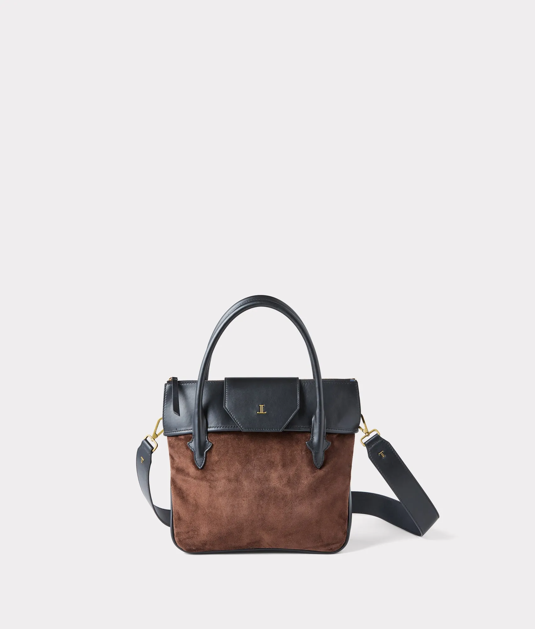 Mini Roma Suede Tote :: Brown