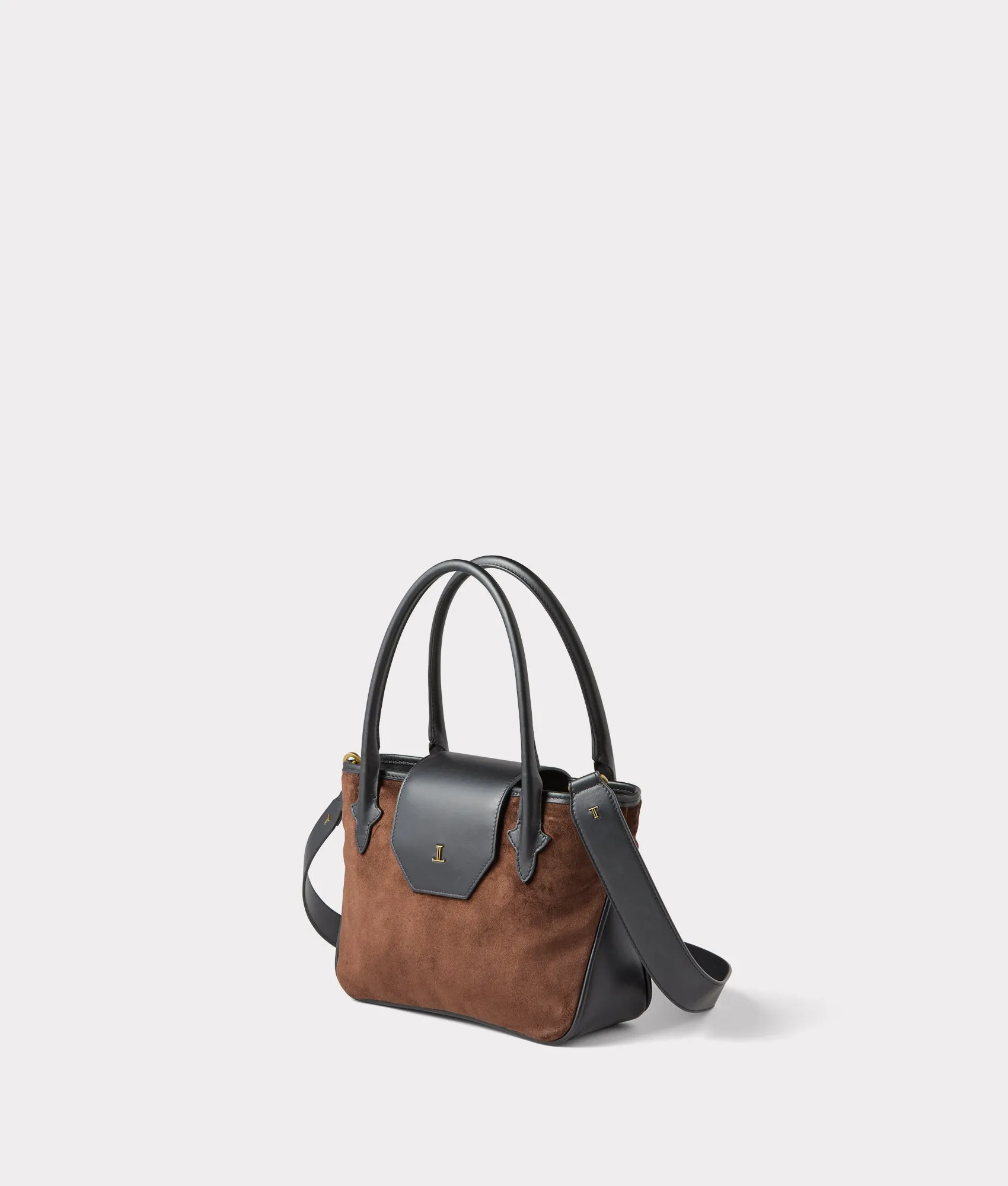 Mini Roma Suede Tote :: Brown