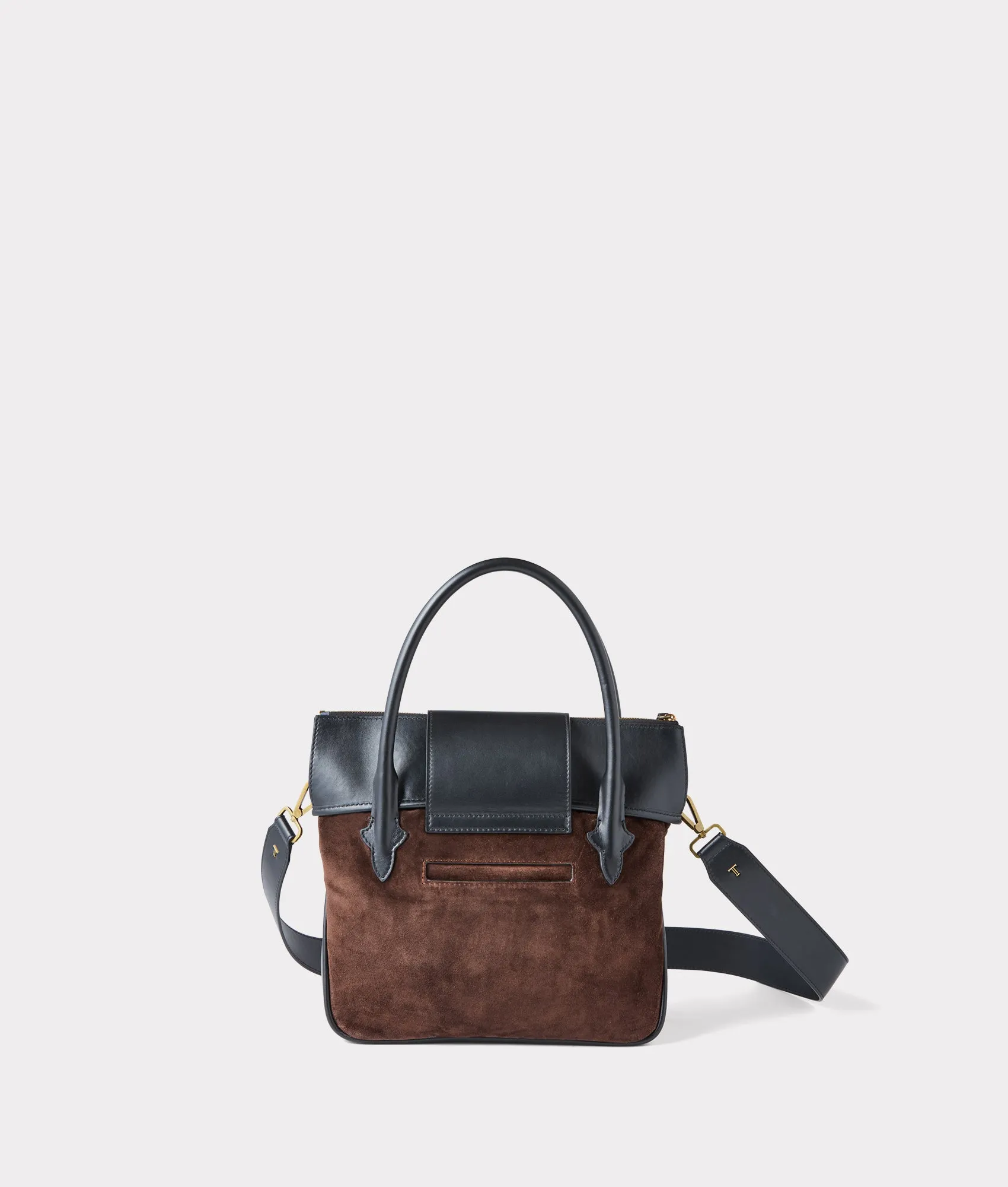 Mini Roma Suede Tote :: Brown