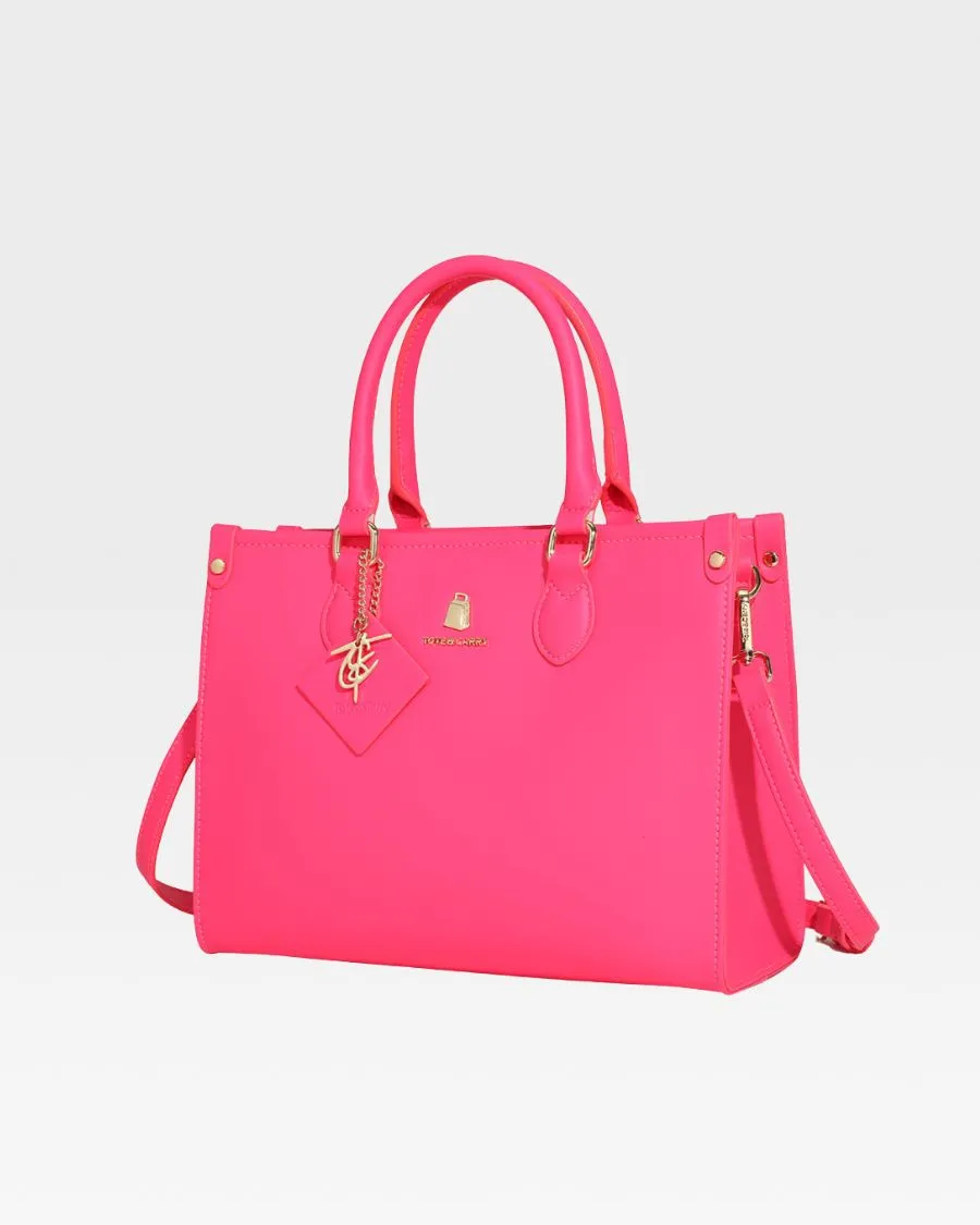 Mini Tote Bag in Neon Pink