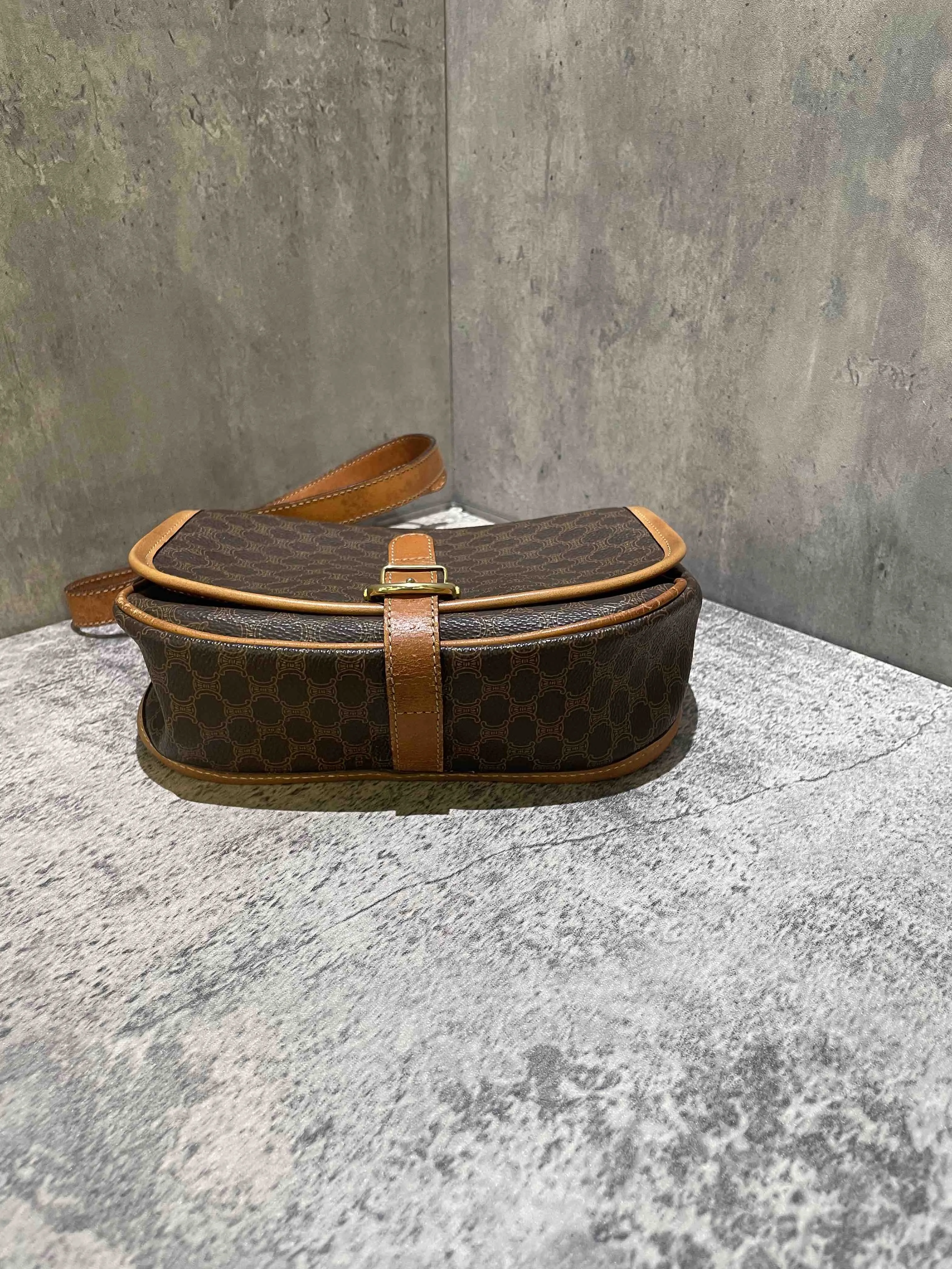 Miumiu Vintage Brown Leather Messenger Bag Medium
