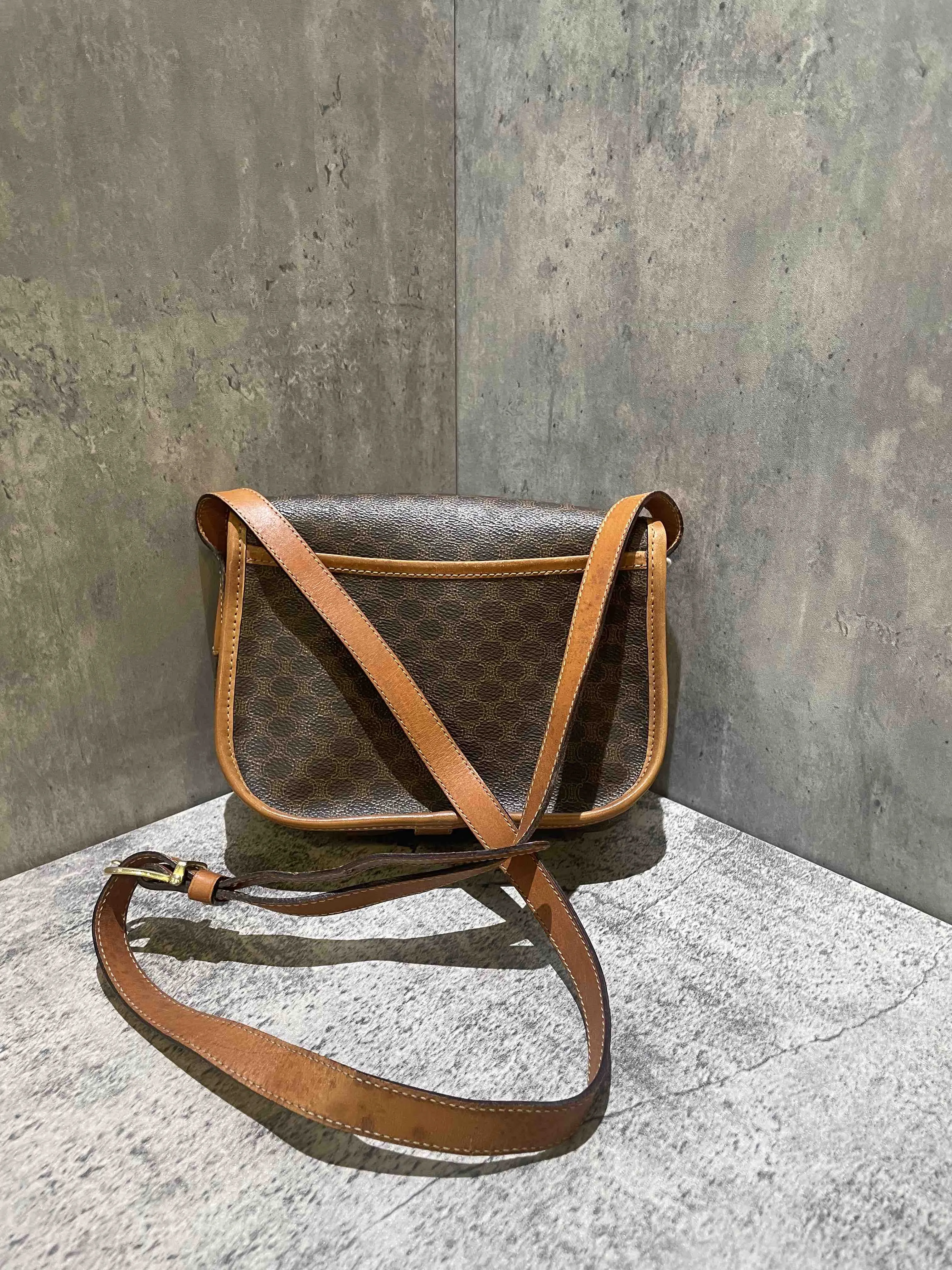 Miumiu Vintage Brown Leather Messenger Bag Medium