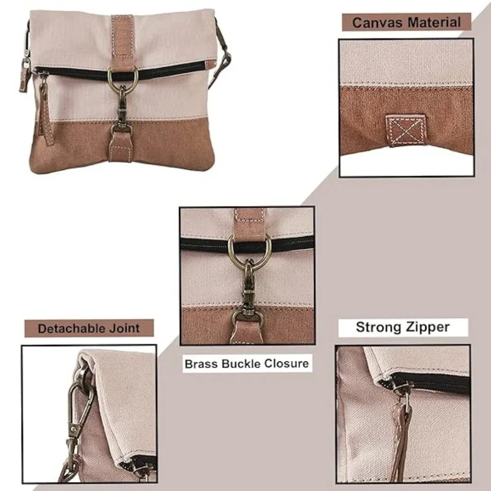 Mona B - Finley Canvas Bag Recycled Sling Bag For Women and Girls (Pink)