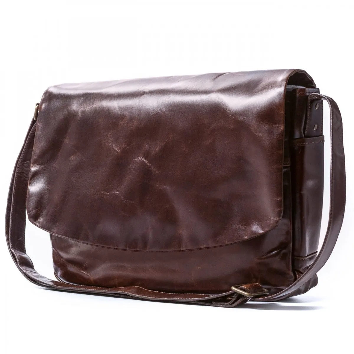 Moore and Giles Sackett Classic Messenger Bag, Brompton Brown