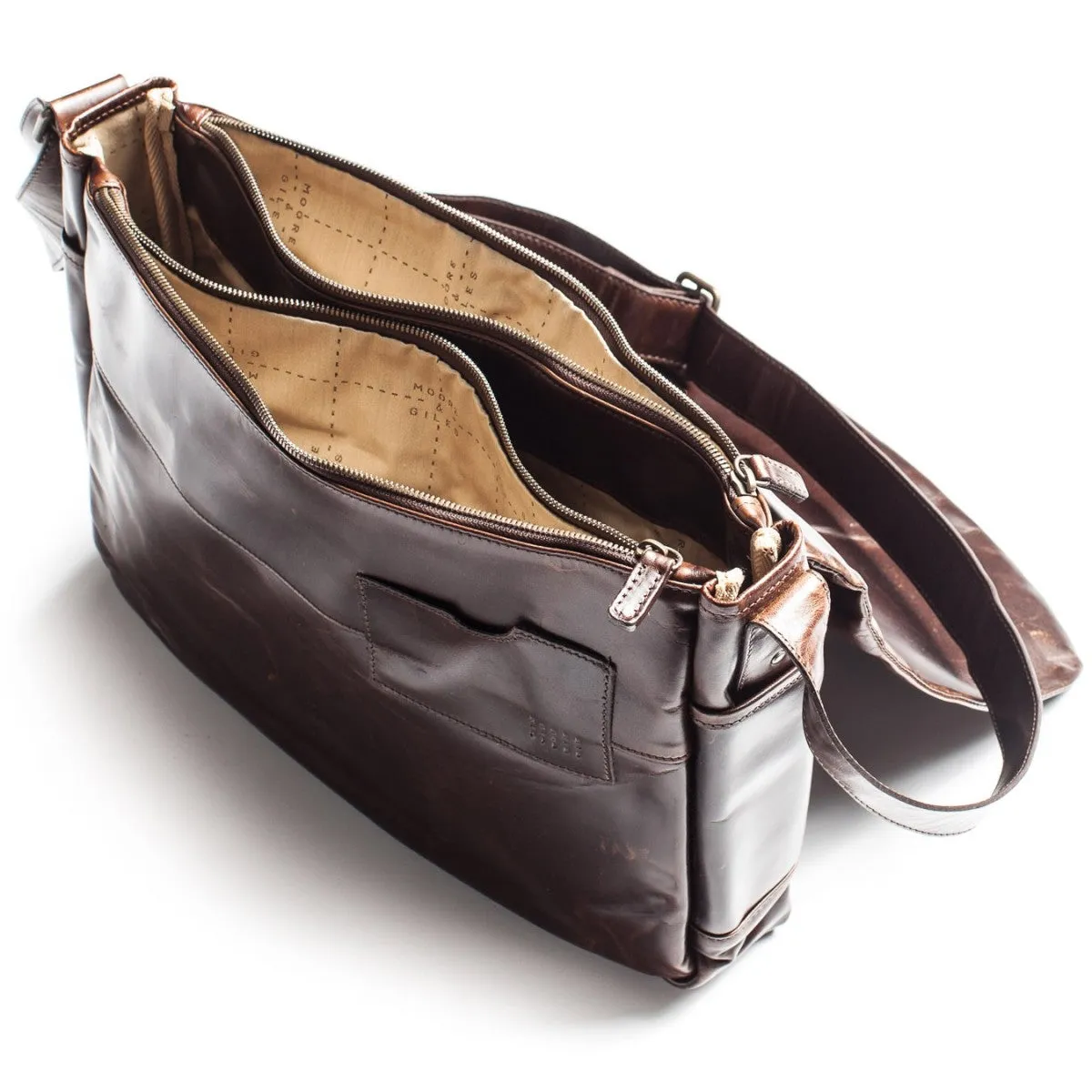 Moore and Giles Sackett Classic Messenger Bag, Brompton Brown