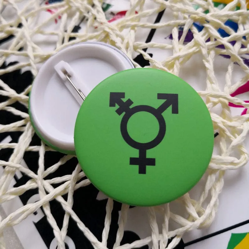MRIMIN LGBT Transgender Pride Pin Back Buttons Badge Party Favors Supplies Accessories Cute Locker Buttons For Teens