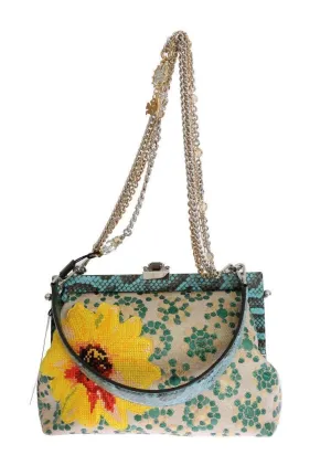 Multicolor VANDA Floral Embroidered Crystal Bag