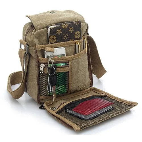 Multifunctional Canvas Sport Crossbody Shoulder Bag with Adjustable Shoulder Strap