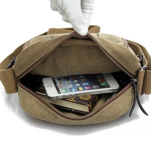 Multifunctional Canvas Sport Crossbody Shoulder Bag with Adjustable Shoulder Strap