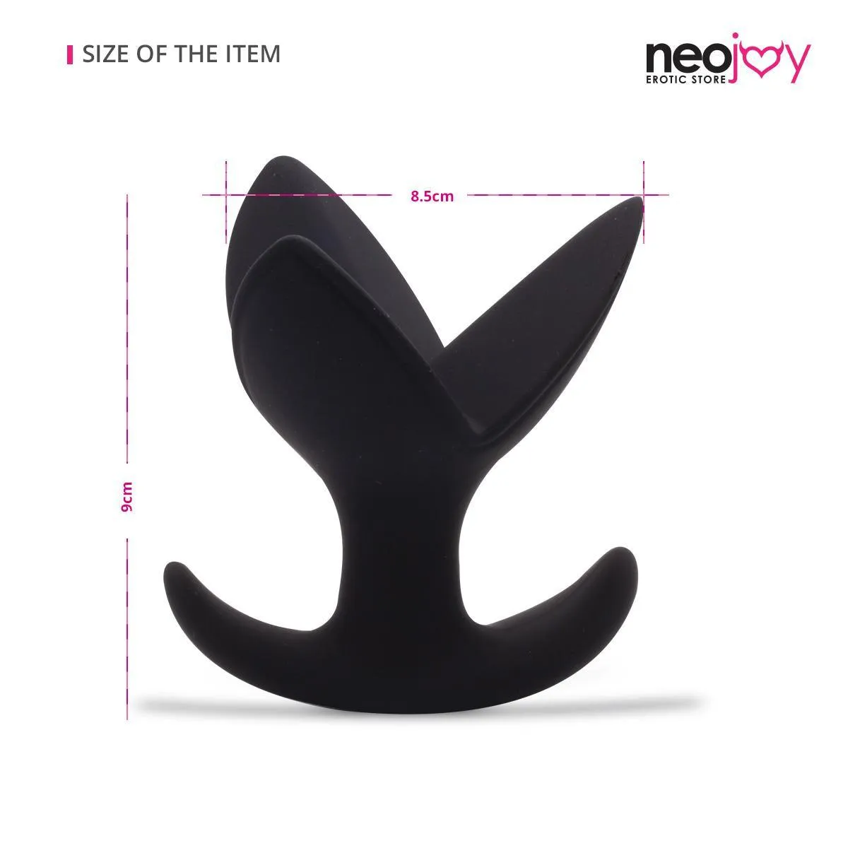 Neojoy Expandable Triple Butt Plug Silicone Black With Flat Base