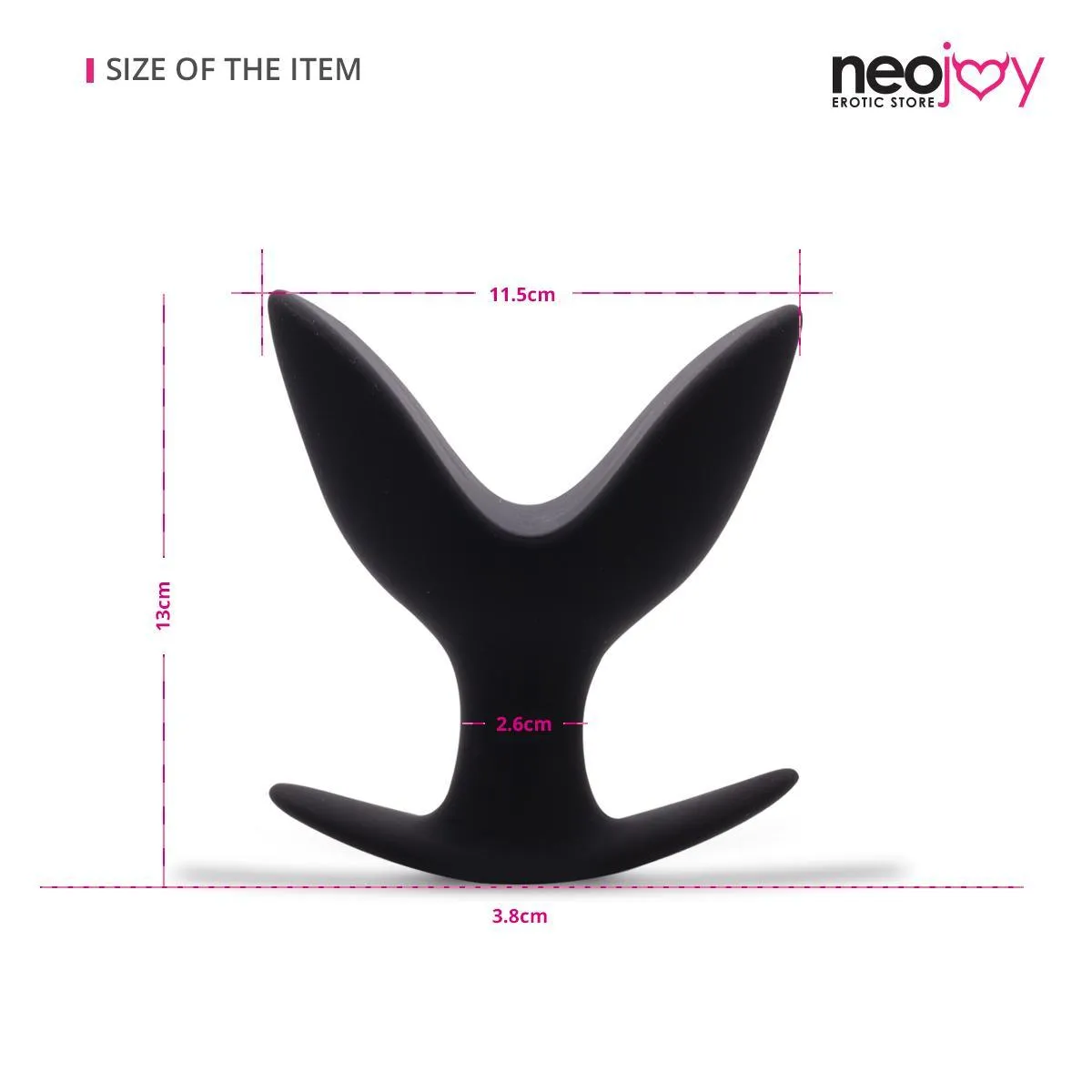 Neojoy Super Expandable Butt Plug Silicone Black With Flat Base Extra Large