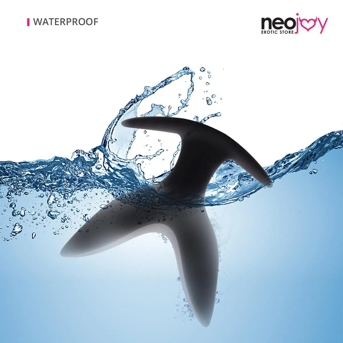 Neojoy Super Expandable Butt Plug Silicone Black With Flat Base Extra Large