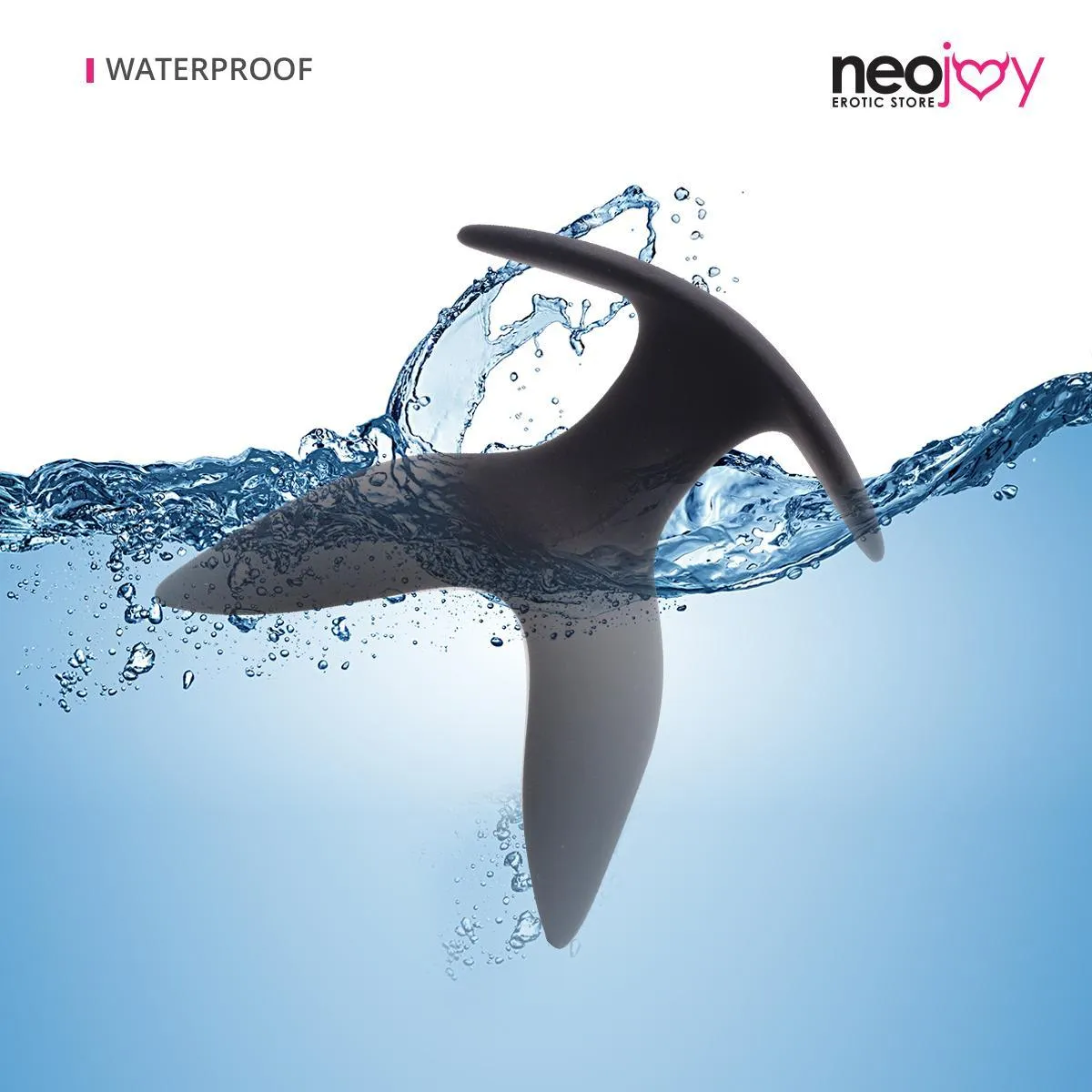 Neojoy Super Expandable Butt Plug Silicone Black With Flat Base Medium