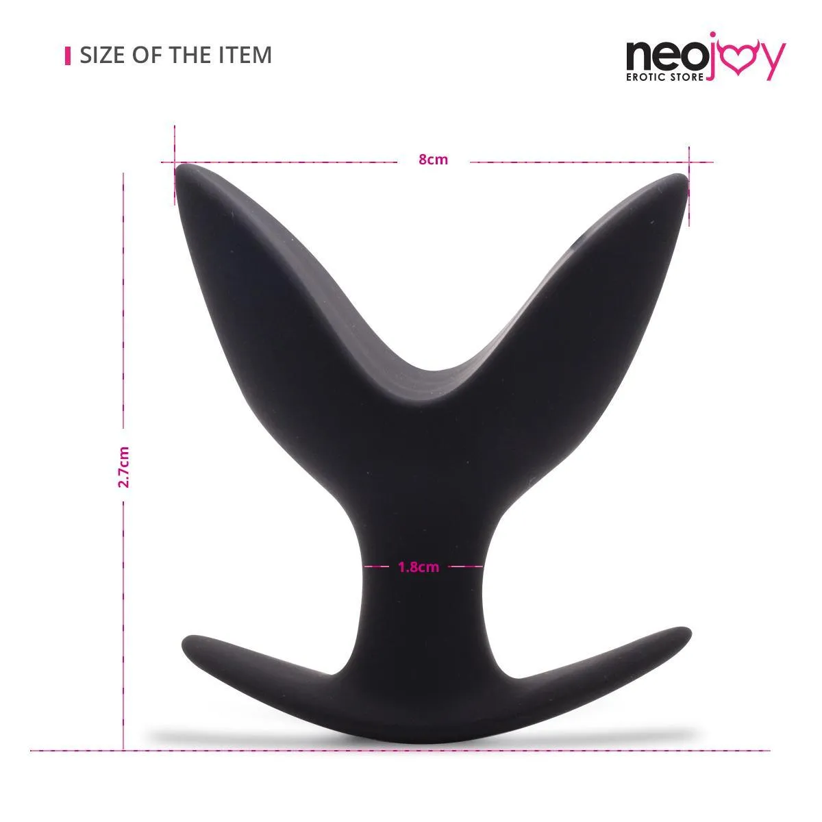 Neojoy Super Expandable Butt Plug Silicone Black With Flat Base Medium